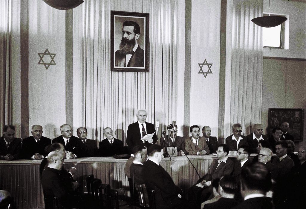 The-Independence-Hall-Declaration-of-State-of-Israel-1948-David-Ben-Gurion