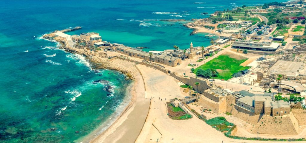 Israel Archaeological Seven Day Tour - Caesarea Aerial