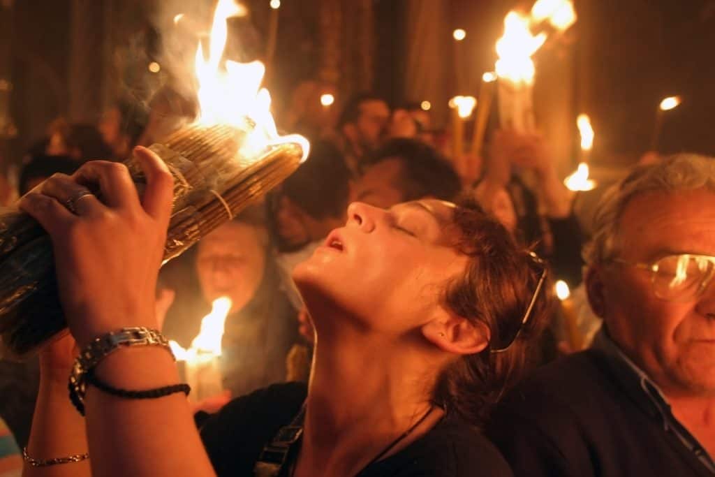 Holy Fire in Jerusalem Women